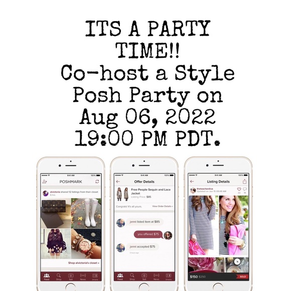 POSHMARK PARTY CO-HOST 8/06